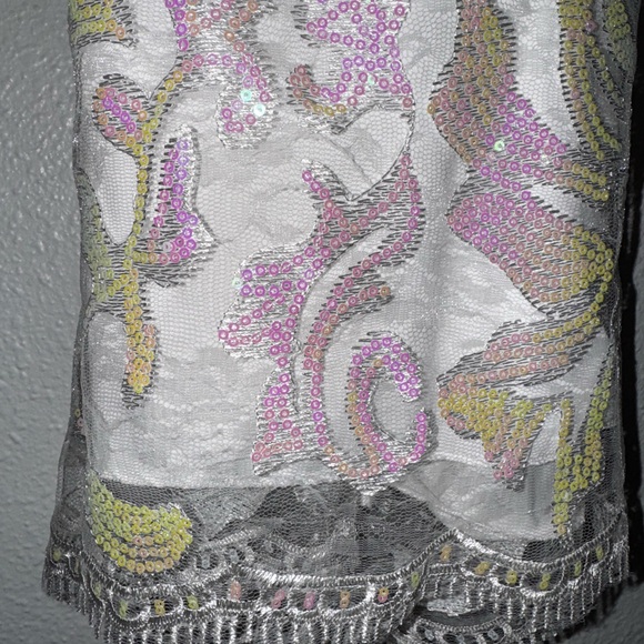 Lucy in the Sky White and Pink Sequin Dress - Picture 3 of 8